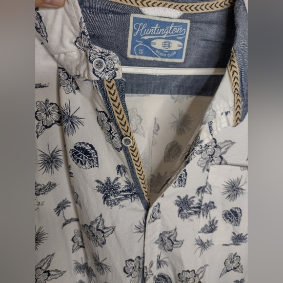 TOP QUALITY Huntington Beach Club Men's XXL Hawaiian Button Down Camp Shirt - Picture 8 of 9